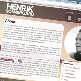 Screenshot of henrik.sonnergard.com